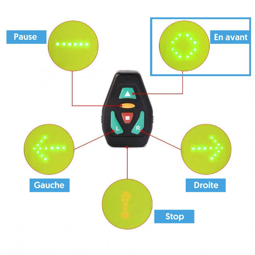 Gilet clignotant LED télécommandé pour vélo - Antivol - Achat & prix