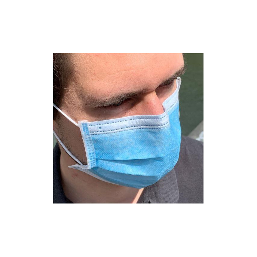 Masque chirurgical type 2R emballé par sachet de 10 masques
