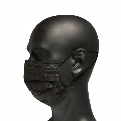 Virshields® Masque Chirurgical - 100 Pièces, Type IIR, Noir, BFE