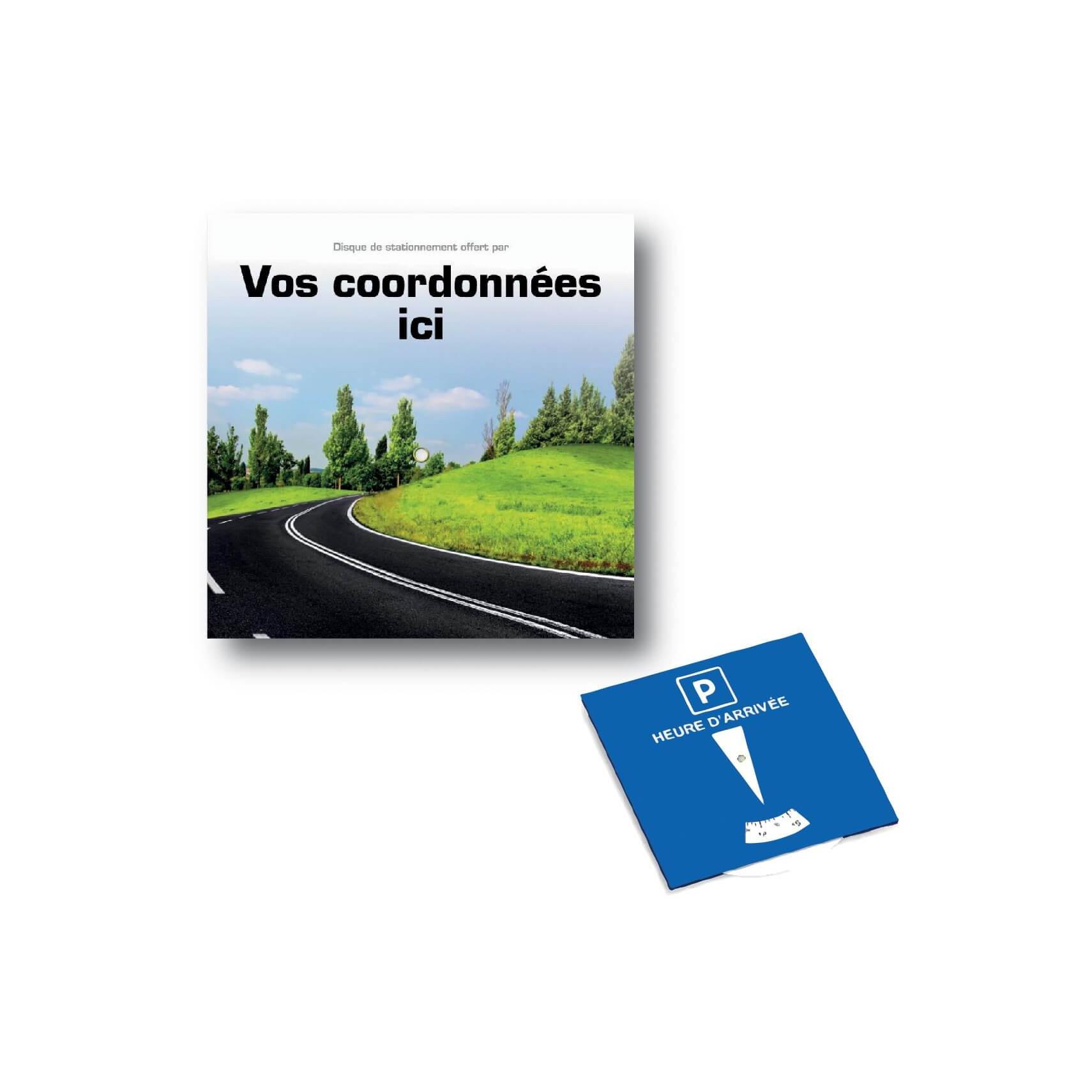 Disque de stationnement allemand en carton (bleu, blanc, PAP, 9g) comme  objets publicitaires Sur