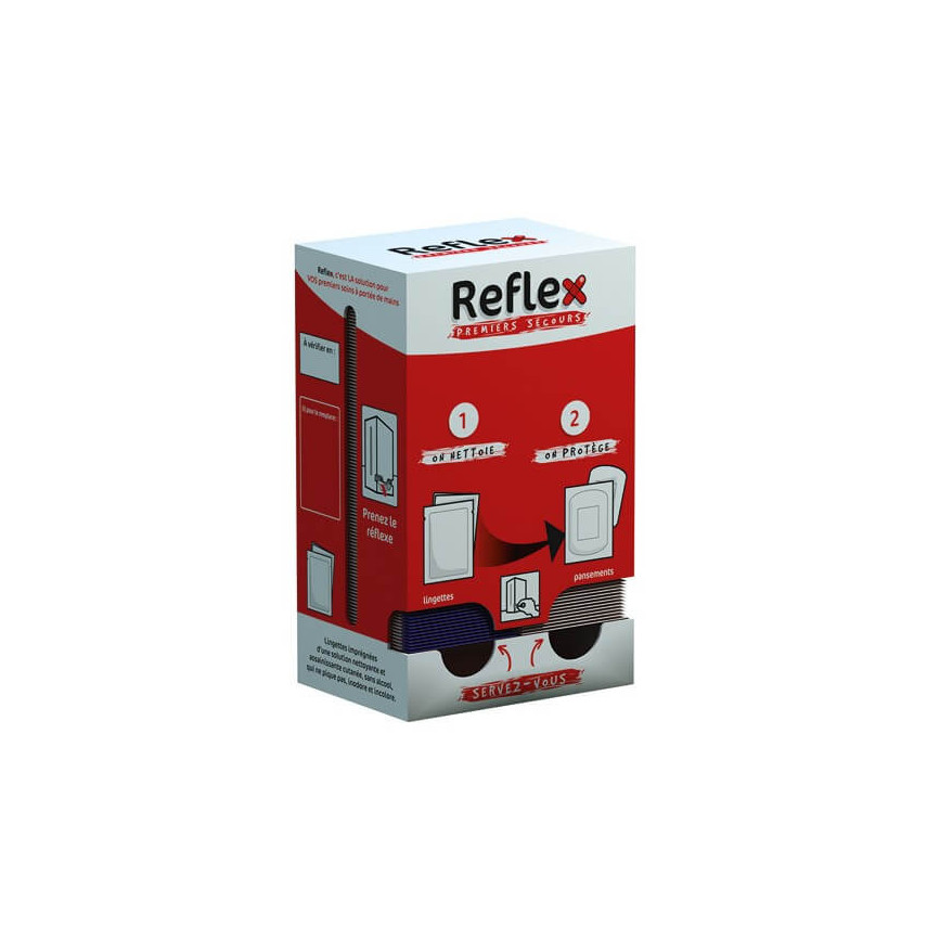 Boites distributrices de lingettes et de pansements Reflex premiers secours