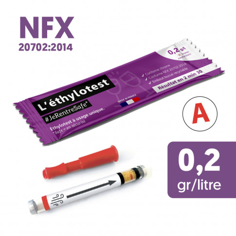 Ethylotest jeune conducteur NFX - 0,2 g/l