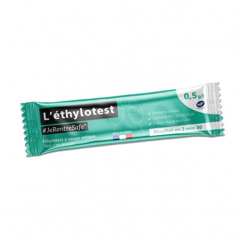 Ethylotest jetable NF - Taux 0,5 g/l