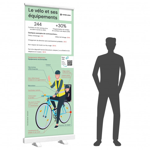 Totem enrouleur - Code de la route vélo et équipements du cycliste