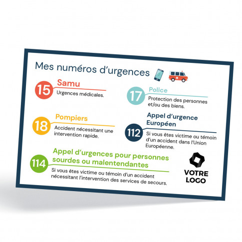 Magnet numéro d'urgence personnalisable